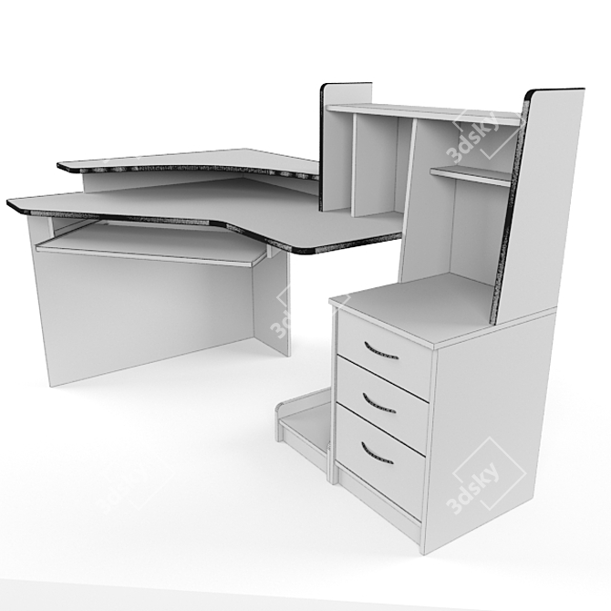 Corner Computer Desk. Precision Built. 3D model image 3
