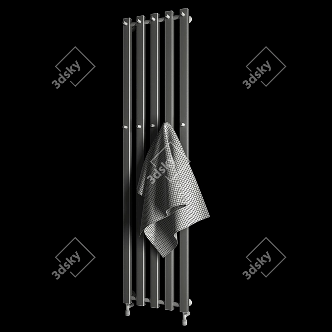 Sleek Stainless Steel Towel Rack 3D model image 2