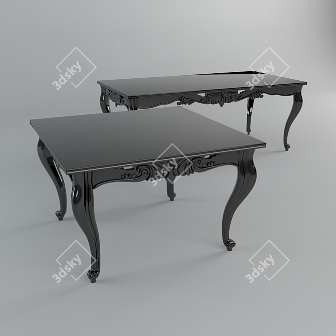 Elegant Chinese Dining Tables 3D model image 1