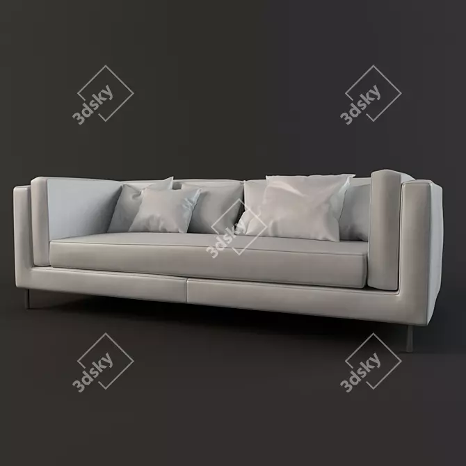 Sleek Slim Armchair & Sofa Set 3D model image 2