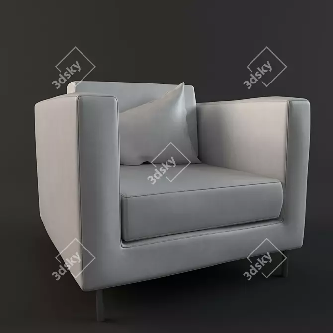 Sleek Slim Armchair & Sofa Set 3D model image 3