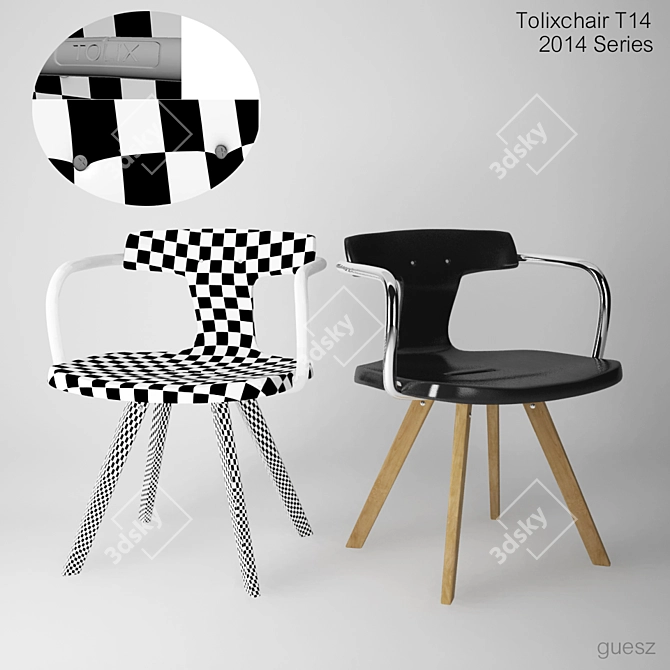 T14 Tolix Chair: Vintage Style Seating 3D model image 1