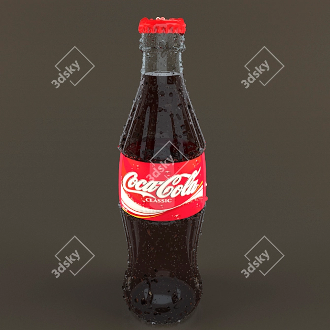 Coca-Cola Water Drops: Glass & Bottle 3D model image 2