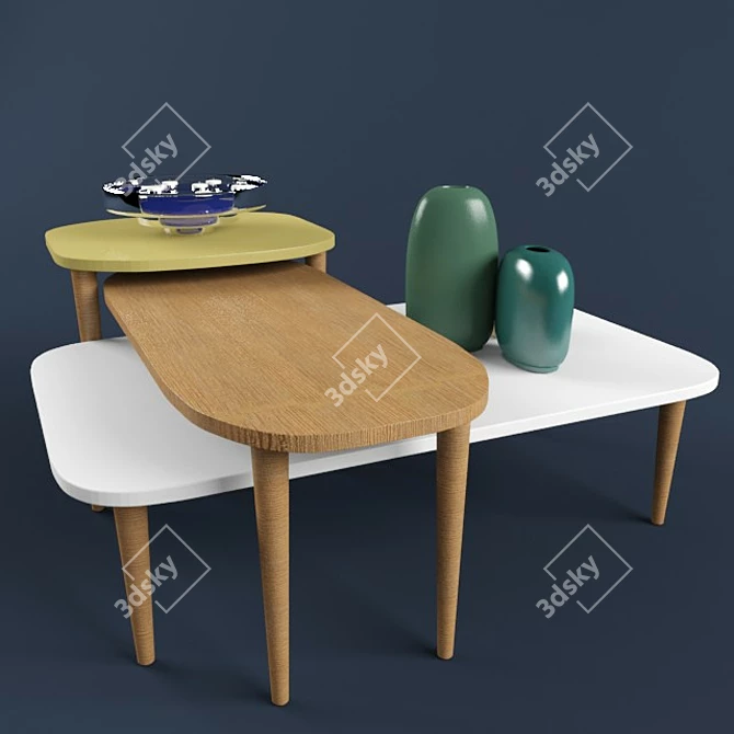 Contemporary Calligaris Math Coffee Table 3D model image 1