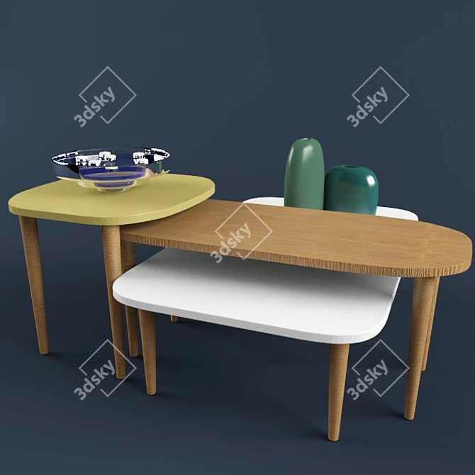 Contemporary Calligaris Math Coffee Table 3D model image 2