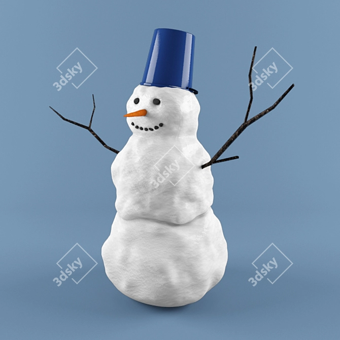  Frosty Giant Snowman Decoration 3D model image 1
