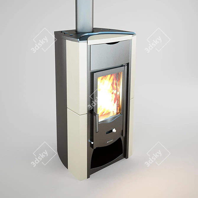 Nordica-Fiammetta Stove: Authentic Fire Experience in Your Home 3D model image 1