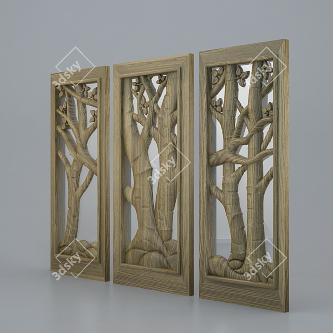 Versatile Relief Tree Sticker 3D model image 1