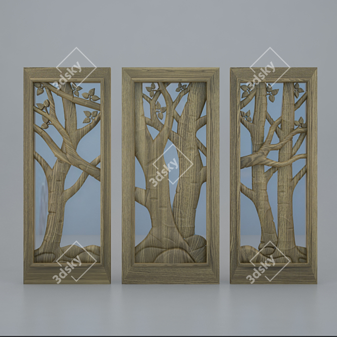 Versatile Relief Tree Sticker 3D model image 2