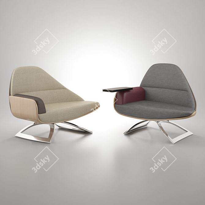 Stylish Ergonomic Chair: 1120 x 580 x 895 mm 3D model image 1