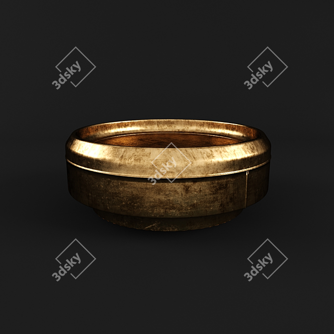 Brass Accent Cocktail Table 3D model image 1