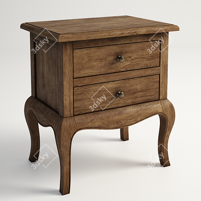 Elegant Edith Bedside Table 3D model image 1