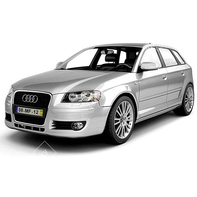 Sleek and Reliable Audi A3 3D model image 1