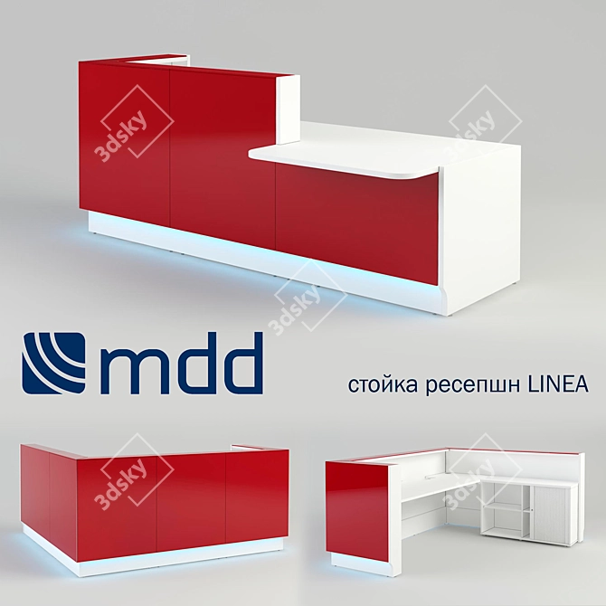Modern Reception Desk by MDD 3D model image 1