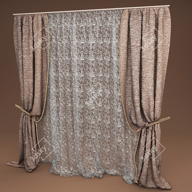 Dreamy Drapes for Your Bedroom 3D model image 1