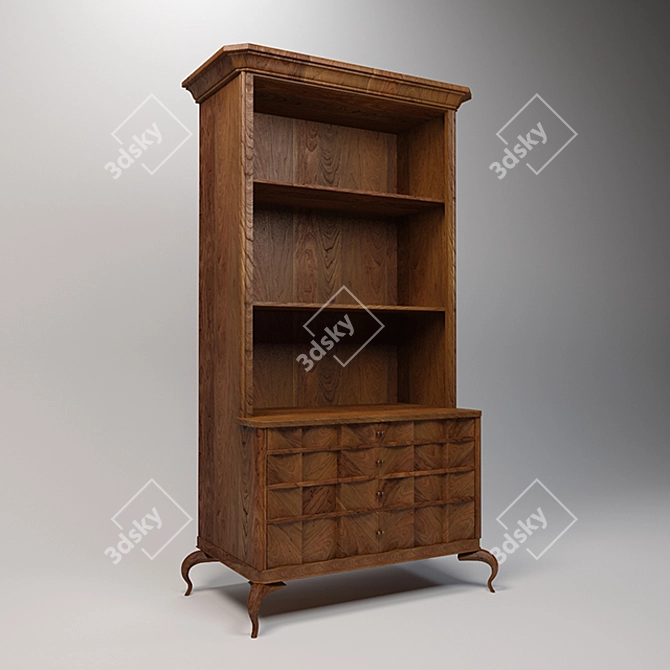 Freestanding Leg Bookshelf 3D model image 1