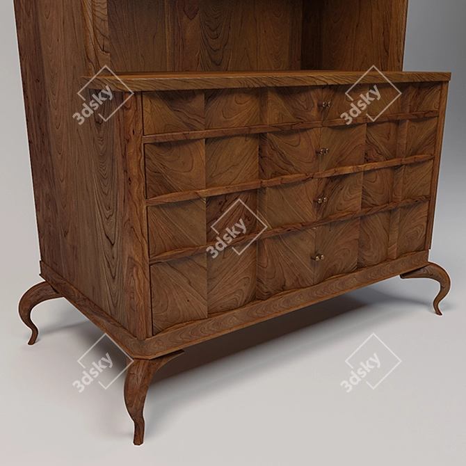 Freestanding Leg Bookshelf 3D model image 2