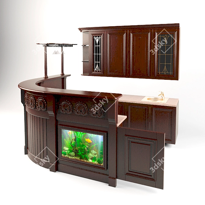Aquarium Bar Counter 3D model image 2
