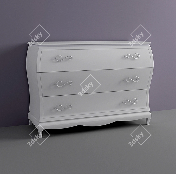 Serenissima White Chest of Drawers 3D model image 2