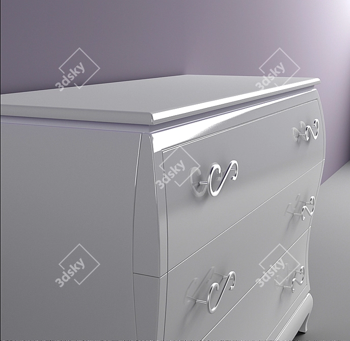 Serenissima White Chest of Drawers 3D model image 3