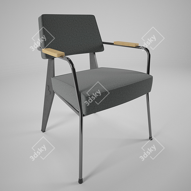 Elegant Vitra Chair: Fauteul Direction 3D model image 1