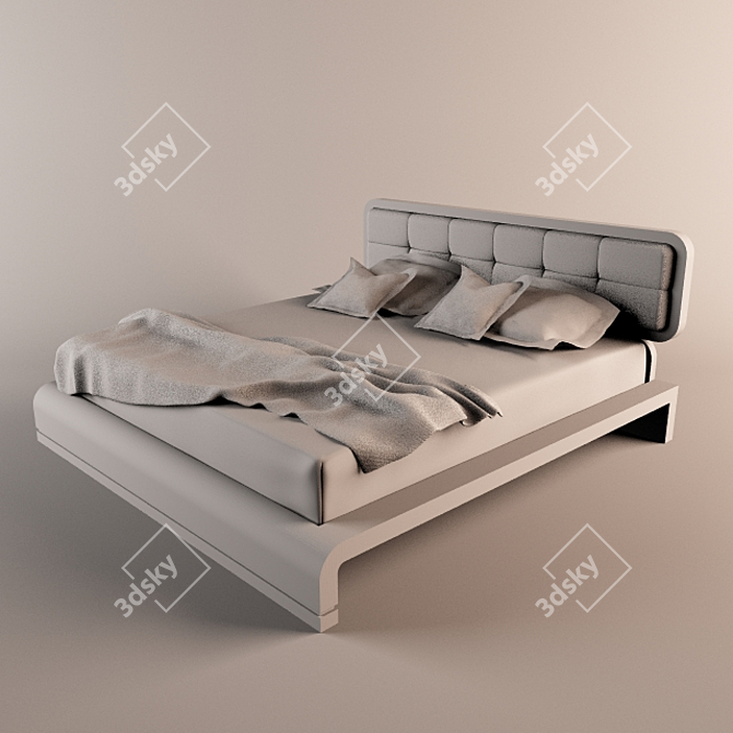 Wadi Contemporary Bed: Sleek & Stylish 3D model image 2