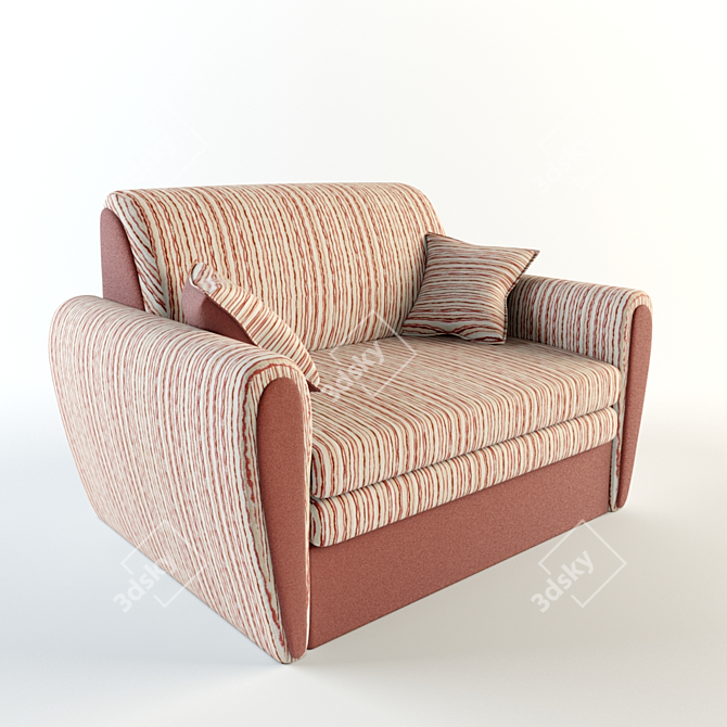 Compact Convertible Chair: 1300x980x910 3D model image 1