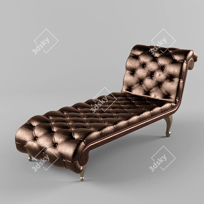Classic Brown Rectangular Backrest Couch 3D model image 1