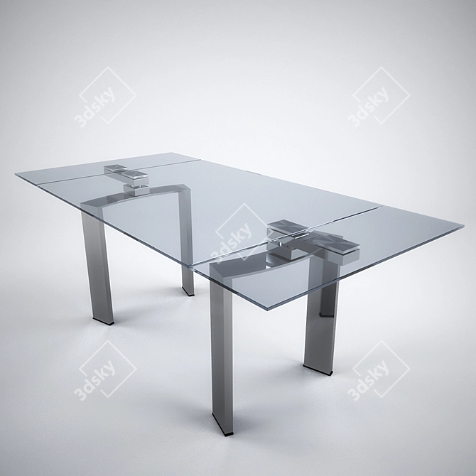Contemporary Glass Top Cattelan Daytona Table 3D model image 1