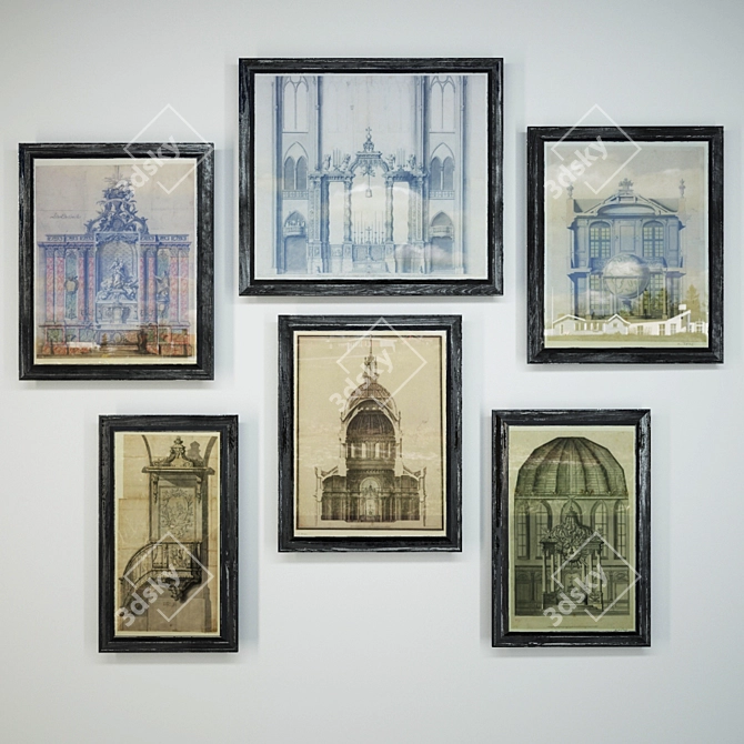 Architectural Textured Frames 3D model image 1