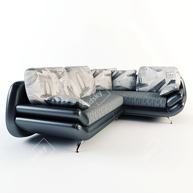 Stylish Visit Sofa Corner Set 3D model image 1