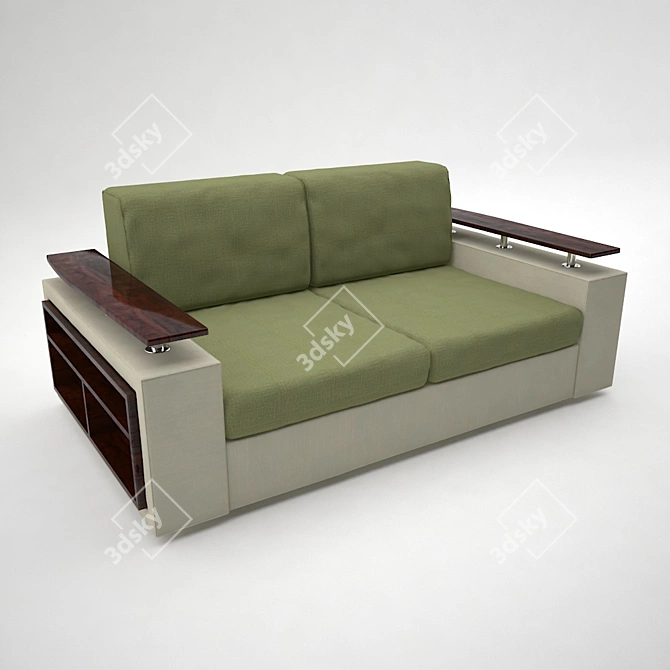 Elegant Sofa with Mini Bar 3D model image 1