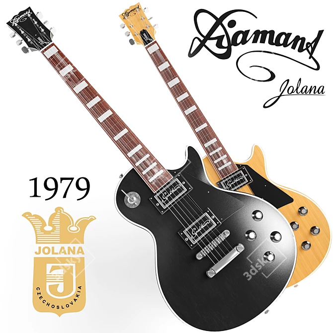 Vintage Jolana Diamant 1979: Rare Electric Guitar 3D model image 1