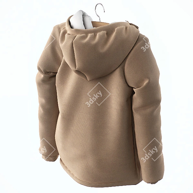 Title: Beige Jacket with White Lining 3D model image 2