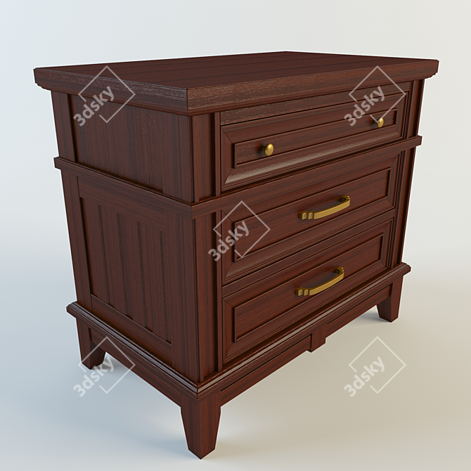 Rustic Brattleboro Nightstand 3D model image 1