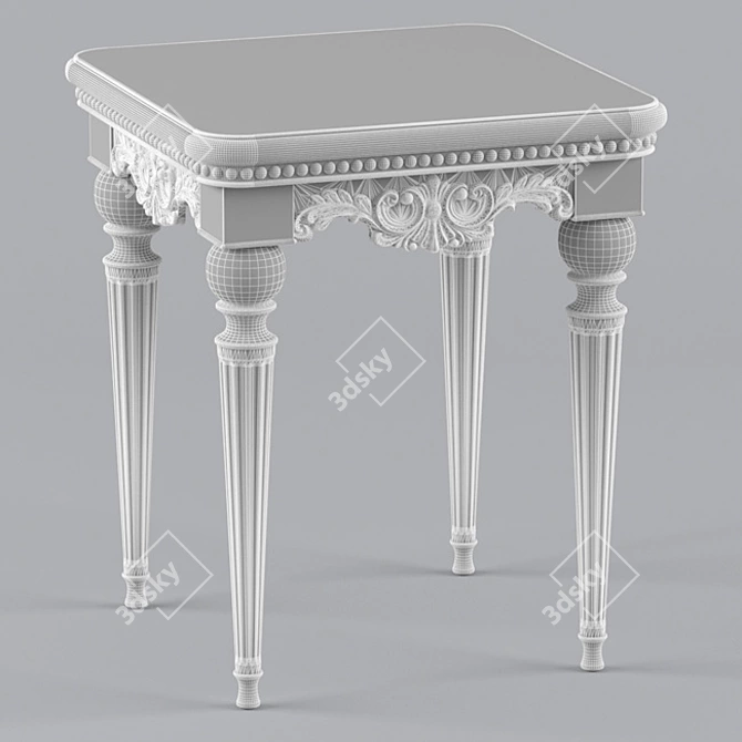 Modern Square Coffee Table with Textured Materials 3D model image 3