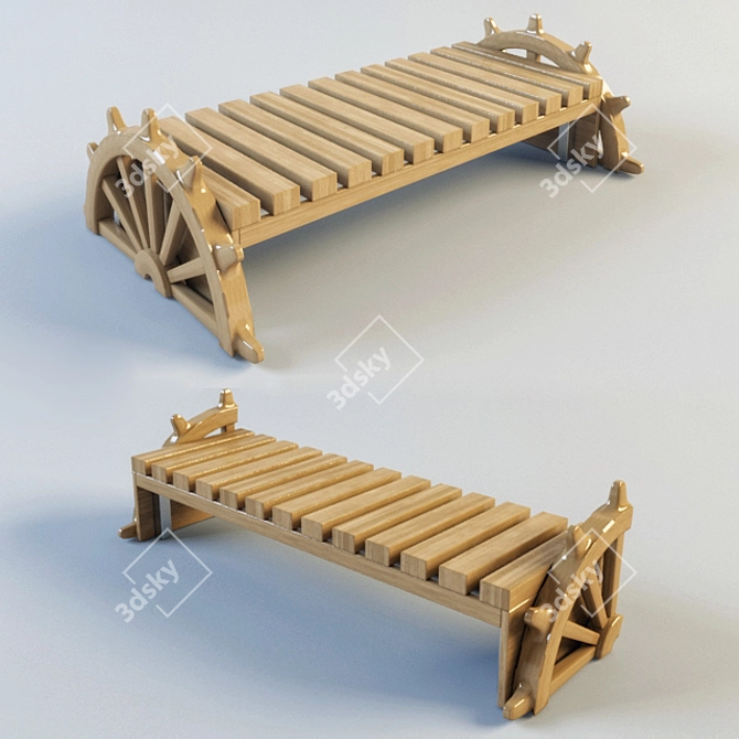 Steering Wheel Bench 3D model image 1