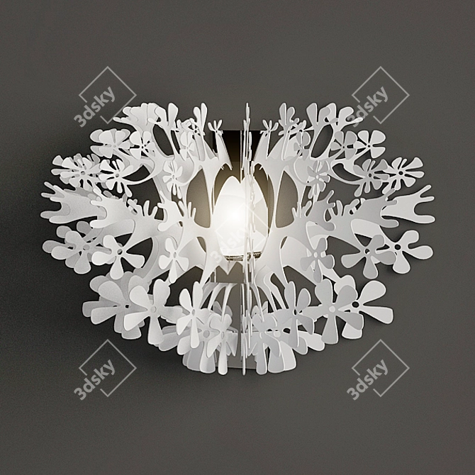 Elegant Floral Wall Sconce 3D model image 1