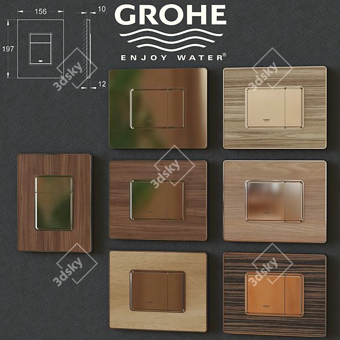 Grohe Skate Installation Buttons 3D model image 1