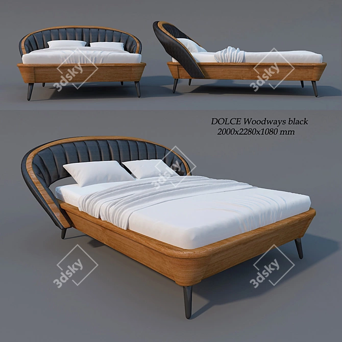 Polish-made DOLCE Woodways Bed 3D model image 1