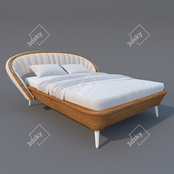 Polish-made DOLCE Woodways Bed 3D model image 2