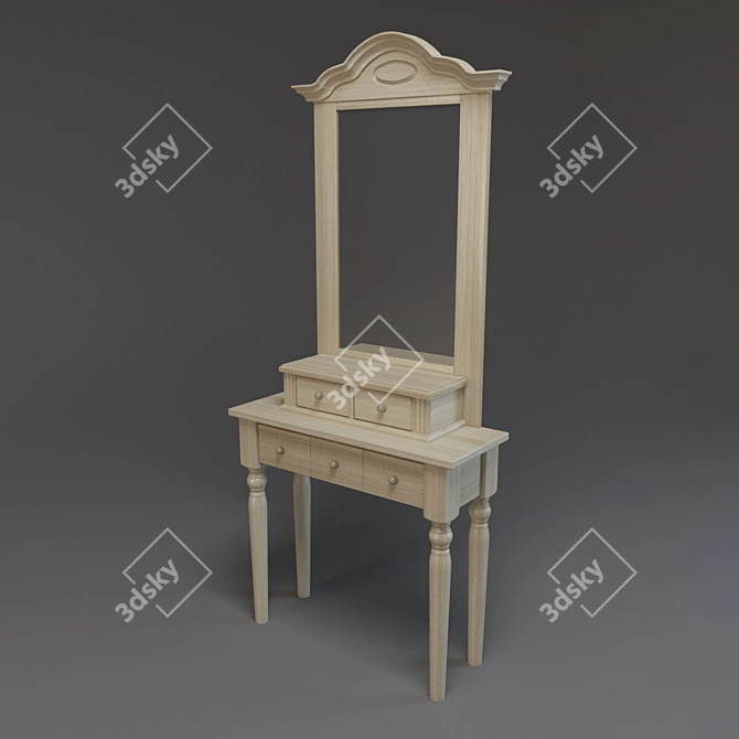 Stunning Vanity Desk with High-resolution Texture 3D model image 1