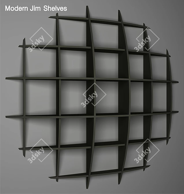 Sleek Jim Shelves - Modernize Your Space 3D model image 1