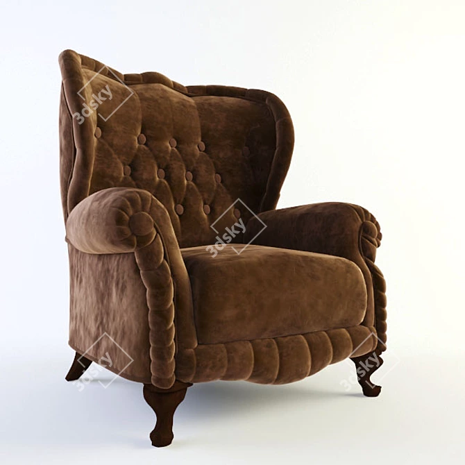 Classic Chair with Sofa Set 3D model image 1