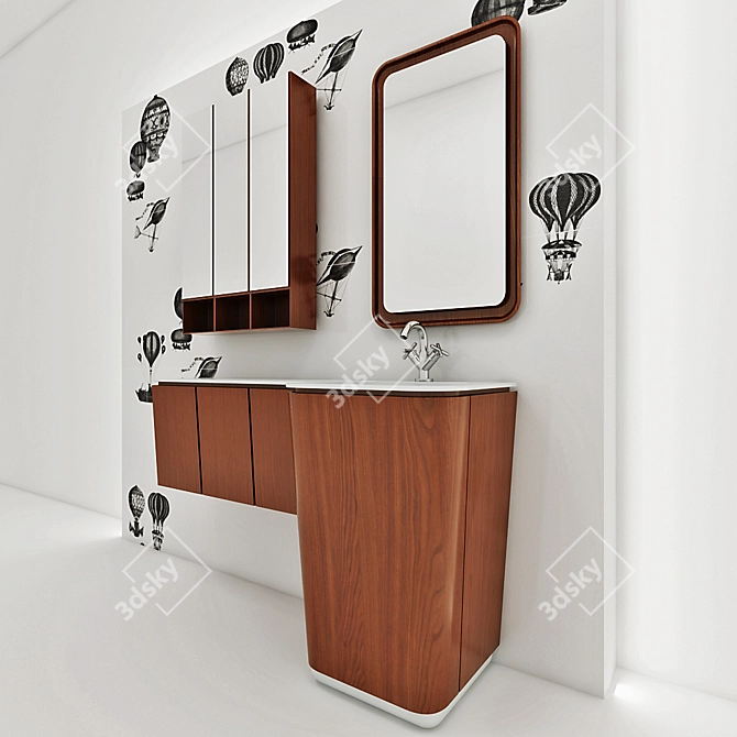 Luxurious Cerasa Suede: Elevate Your Bathroom 3D model image 1