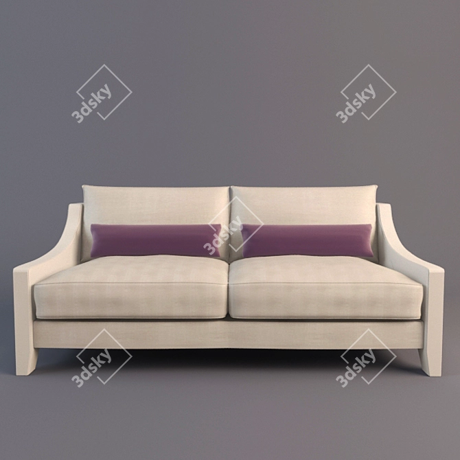 Sleek Modern Sofa - Multiple Sizes 3D model image 1