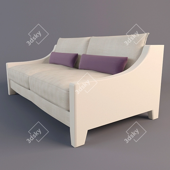 Sleek Modern Sofa - Multiple Sizes 3D model image 2