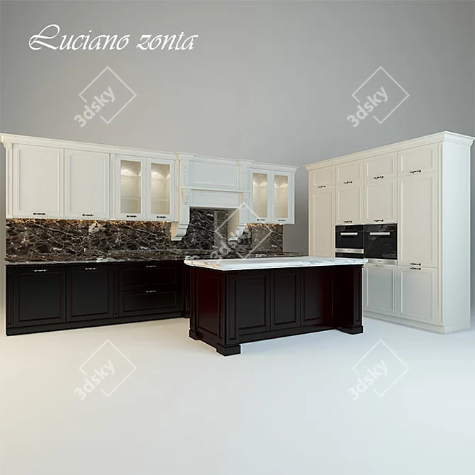 Timeless Elegance: Luchiano Zonta Kitchen 3D model image 1