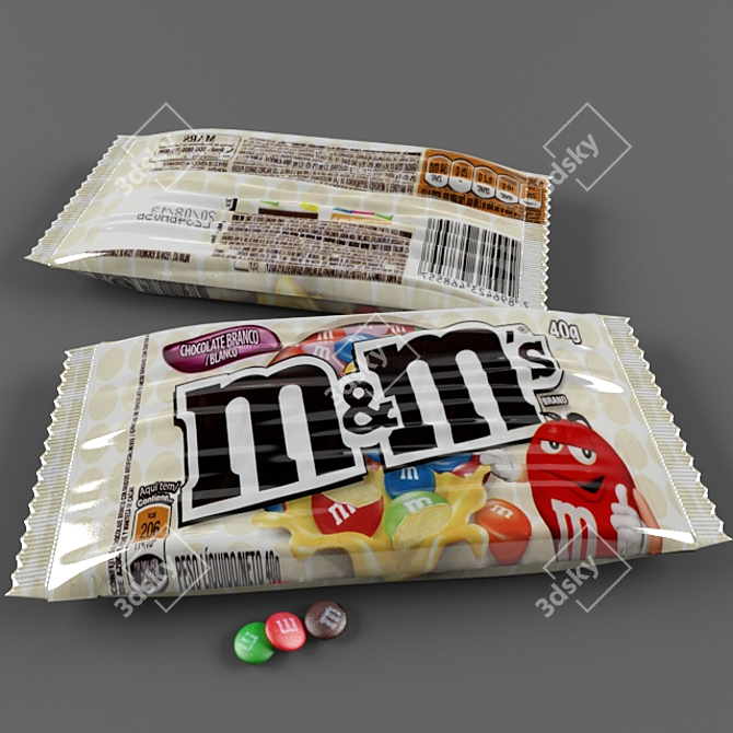 Delicious M&M's Candy Bag 3D model image 1