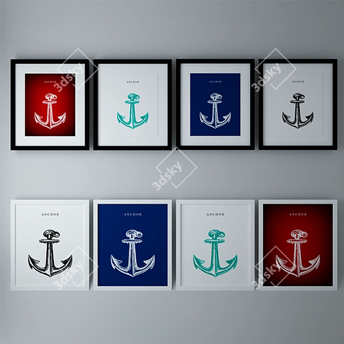 Maritime Anchor Art Print 3D model image 1